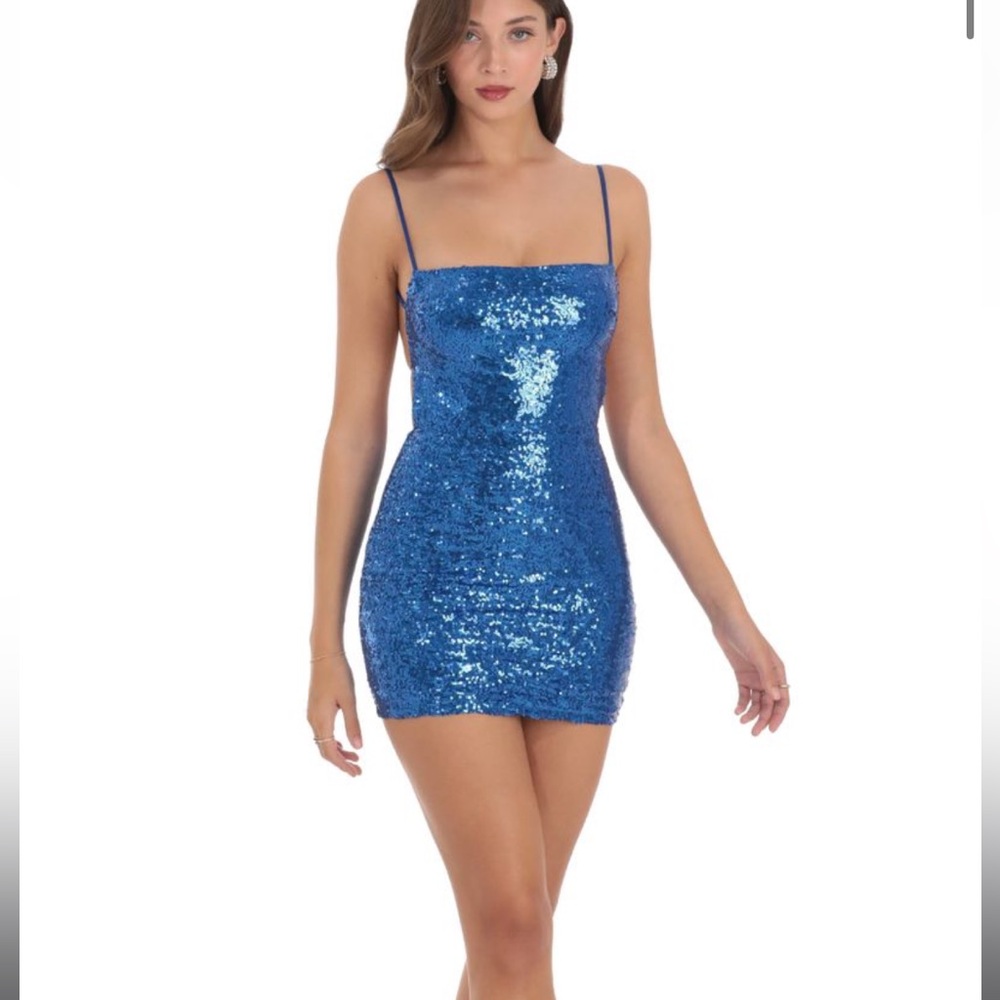 Blue Sequin Mini Dress, Lucy in the Sky